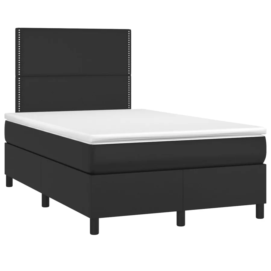 Sommier à lattes de lit avec matelas et LED Noir 120x200 cm - 3