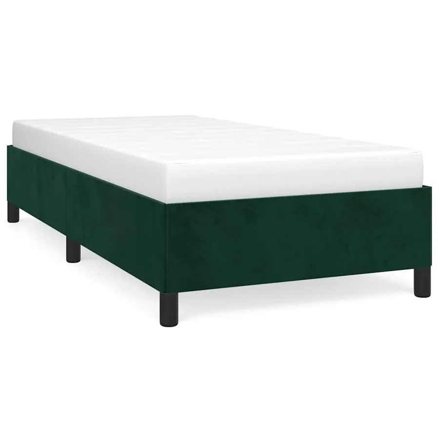 Cadre de lit sans matelas vert foncé 90x200 cm velours - 2