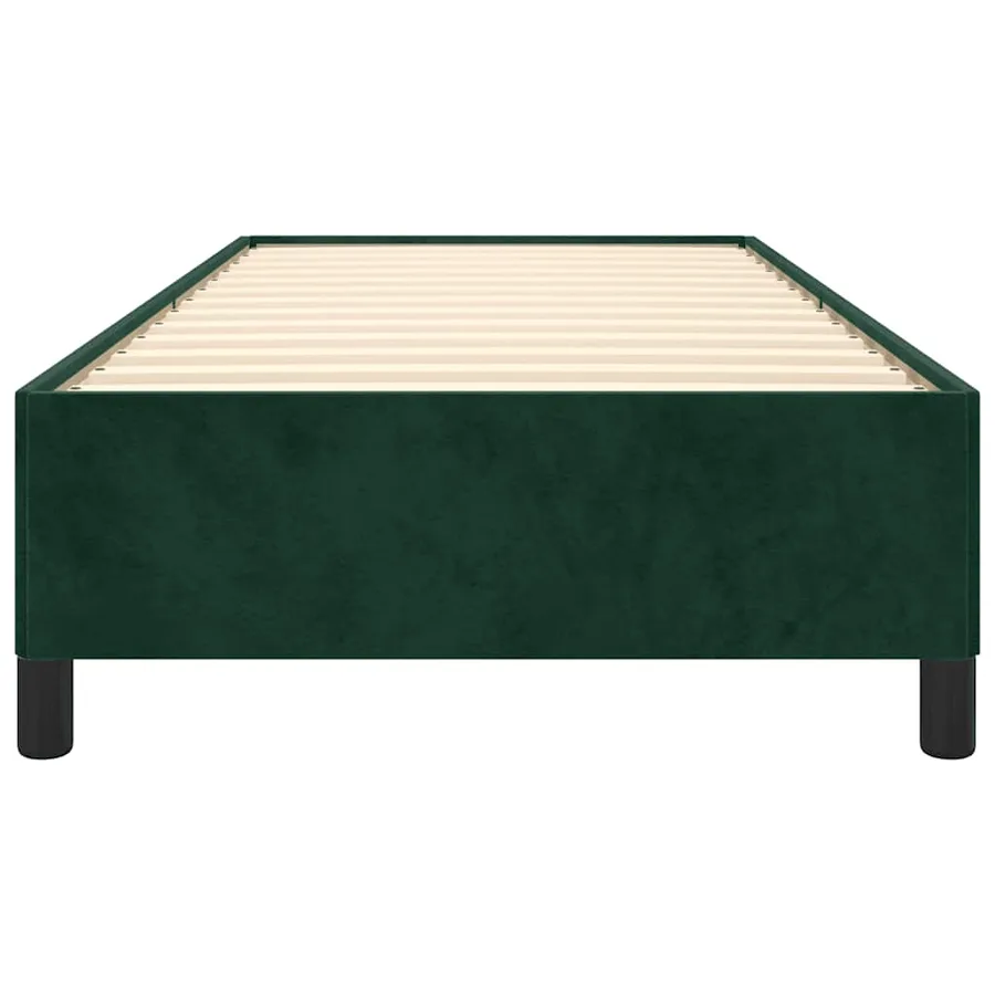 Cadre de lit sans matelas vert foncé 90x200 cm velours - 5