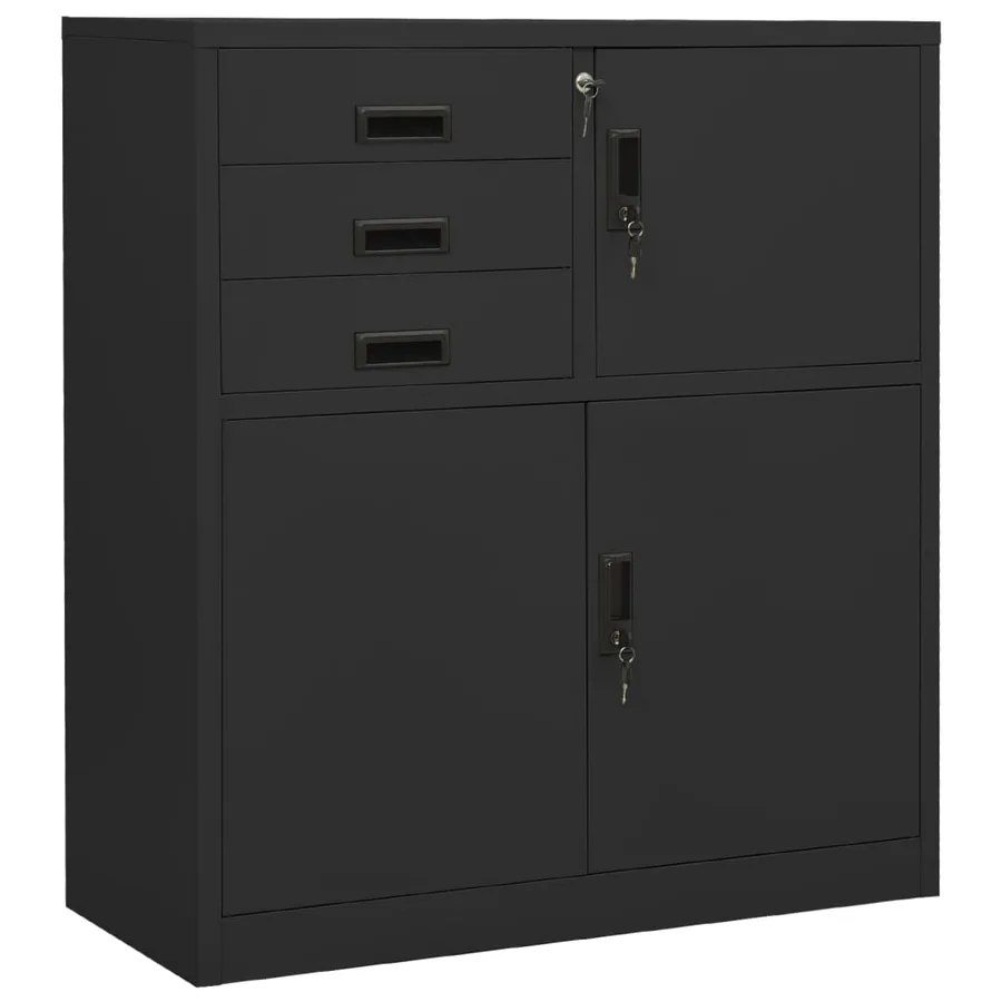 Armoire de bureau Anthracite 90x40x102 cm Acier
