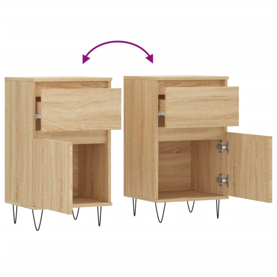 Buffet chêne sonoma 40x35x70 cm bois d'ingénierie - 8