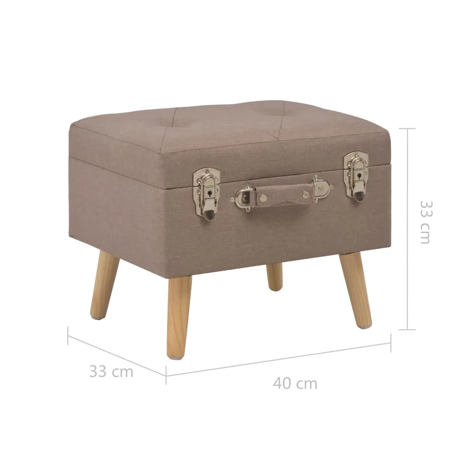 Tabourets de rangement lot de 3 Marron Tissu - 17