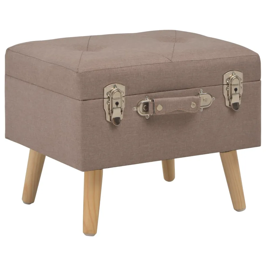 Tabourets de rangement lot de 3 Marron Tissu - 2