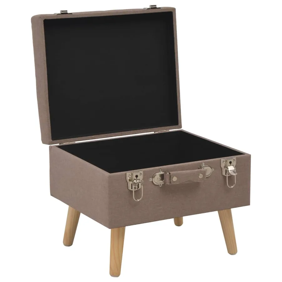 Tabourets de rangement lot de 3 Marron Tissu - 6