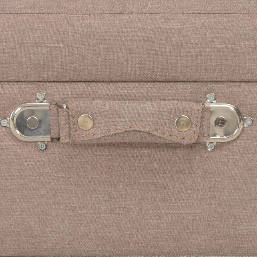 Tabourets de rangement lot de 3 Marron Tissu - 8