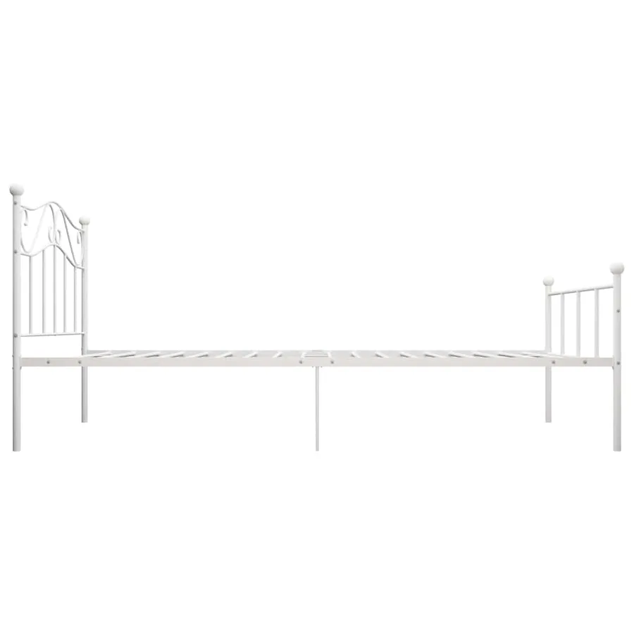 Cadre de lit sans matelas blanc métal 100x200 cm - 4