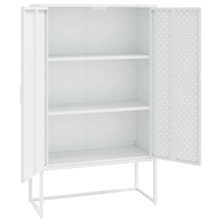 Buffet haut Blanc 80x35x135 cm Acier - 4