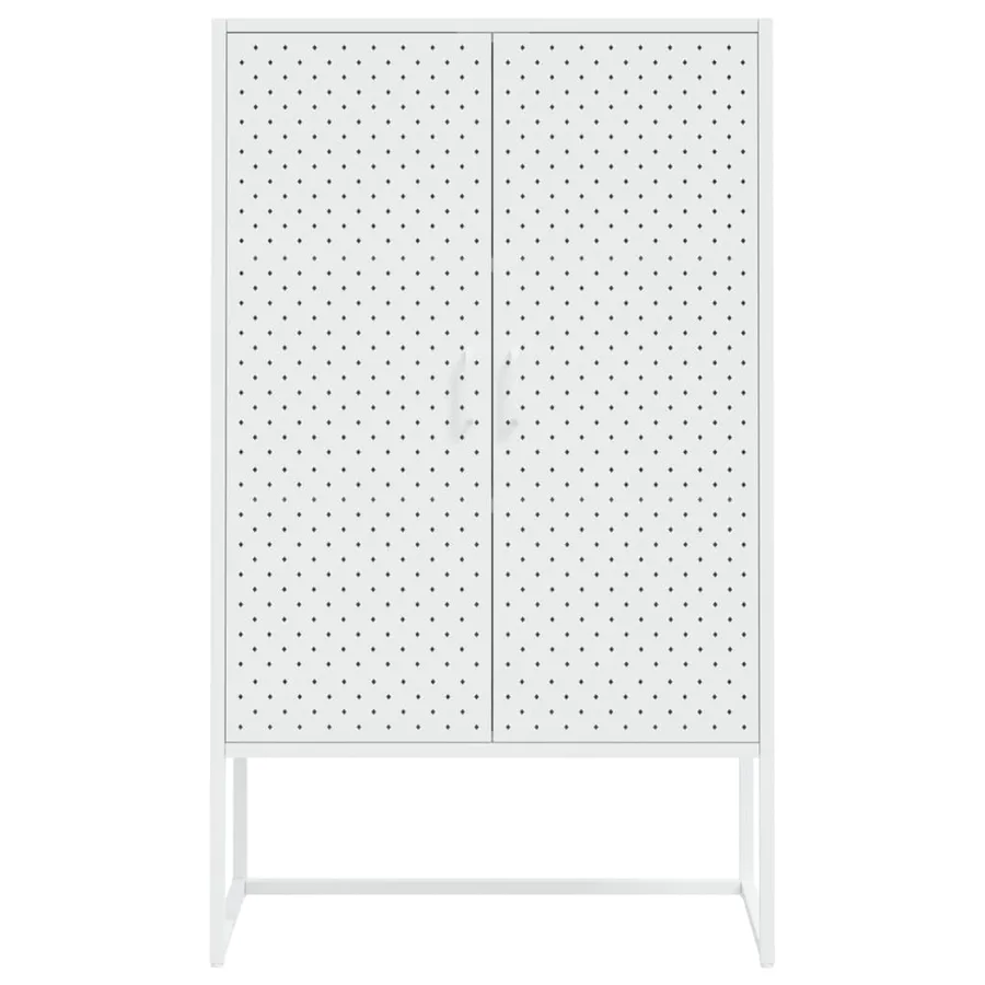 Buffet haut Blanc 80x35x135 cm Acier - 5