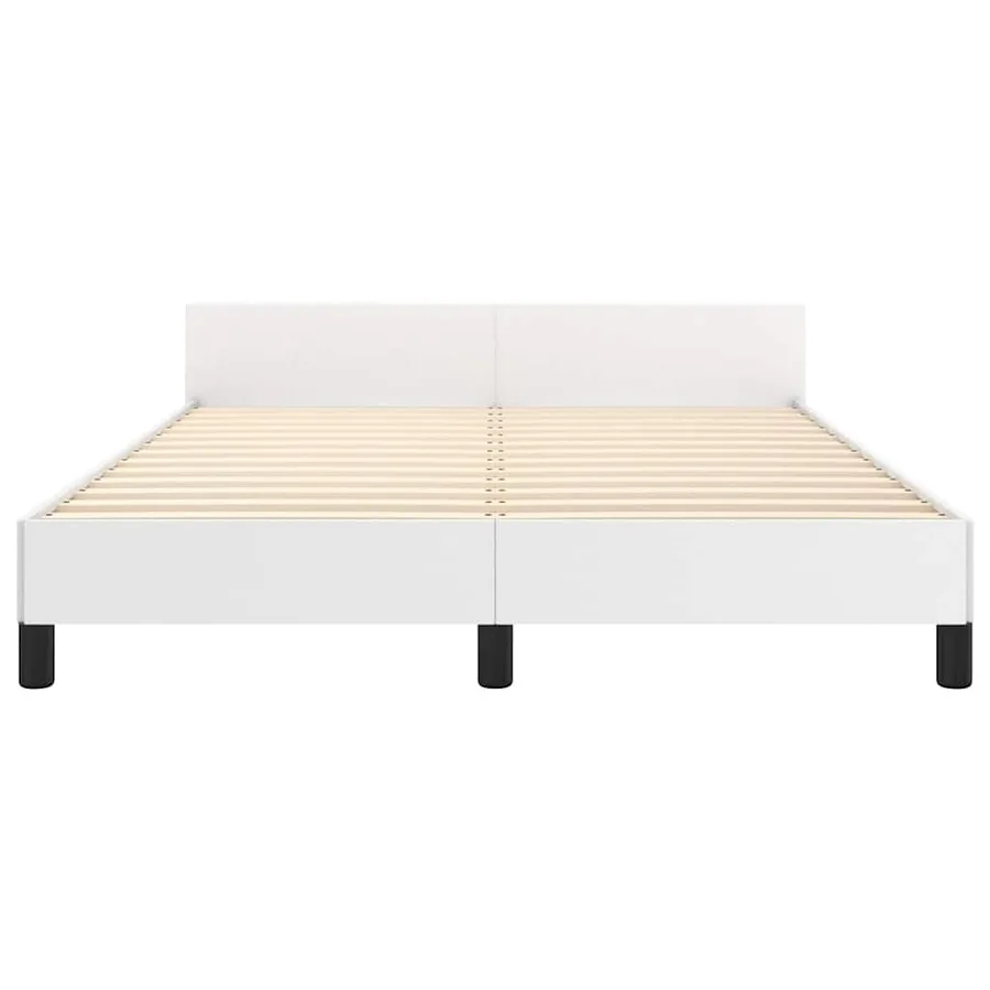 Cadre de lit avec tête de lit sans matelas blanc 140x200 cm - 5