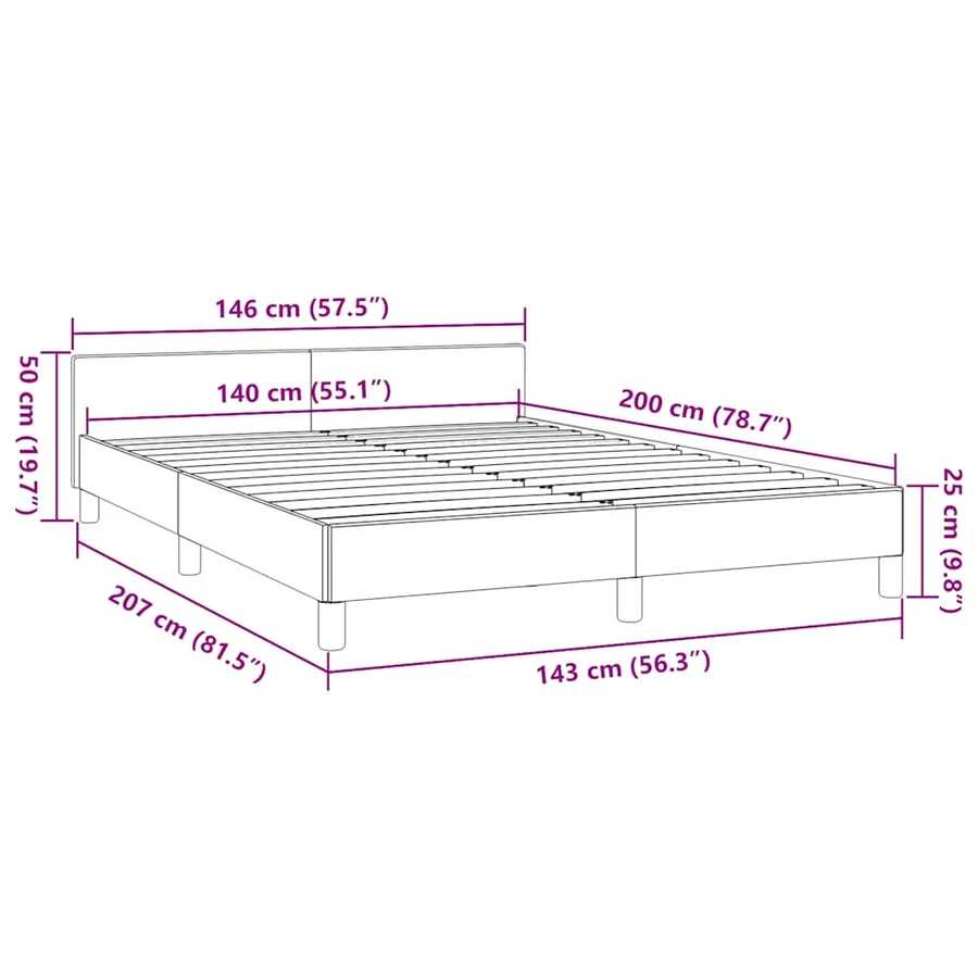 Cadre de lit avec tête de lit sans matelas blanc 140x200 cm - 9