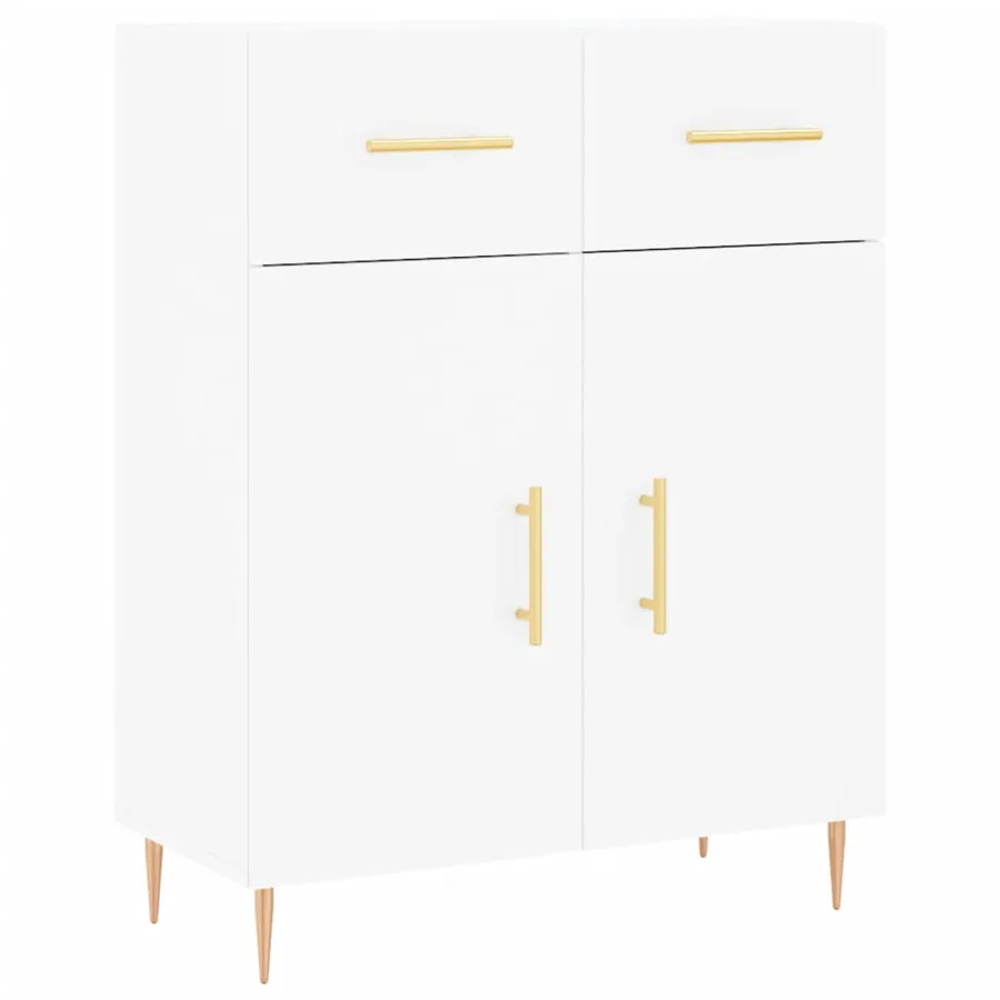 Buffet blanc 69,5x34x90 cm bois d'ingénierie - 2