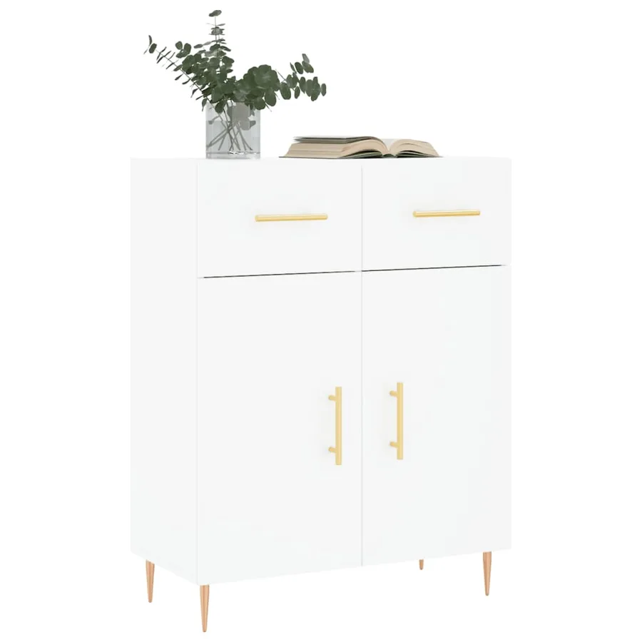 Buffet blanc 69,5x34x90 cm bois d'ingénierie - 3