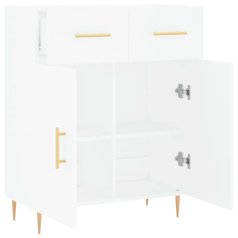 Buffet blanc 69,5x34x90 cm bois d'ingénierie - 5