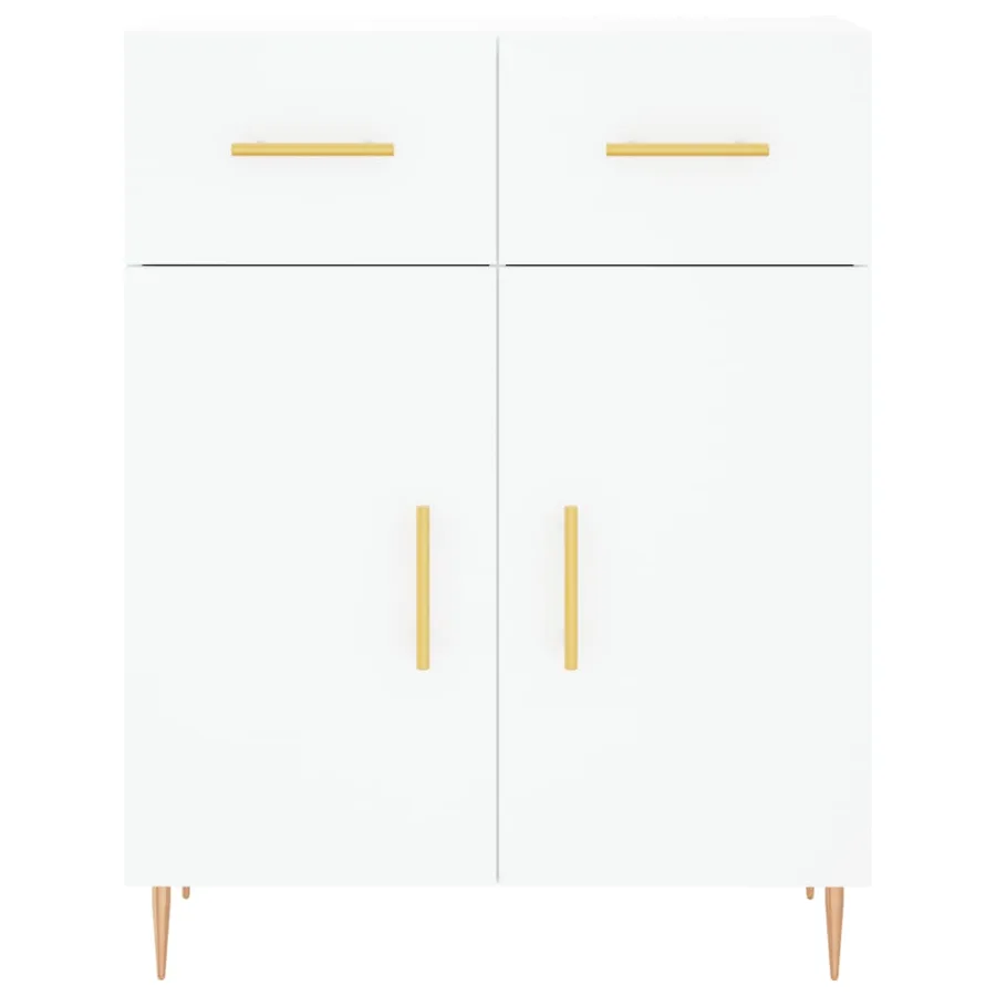 Buffet blanc 69,5x34x90 cm bois d'ingénierie - 6