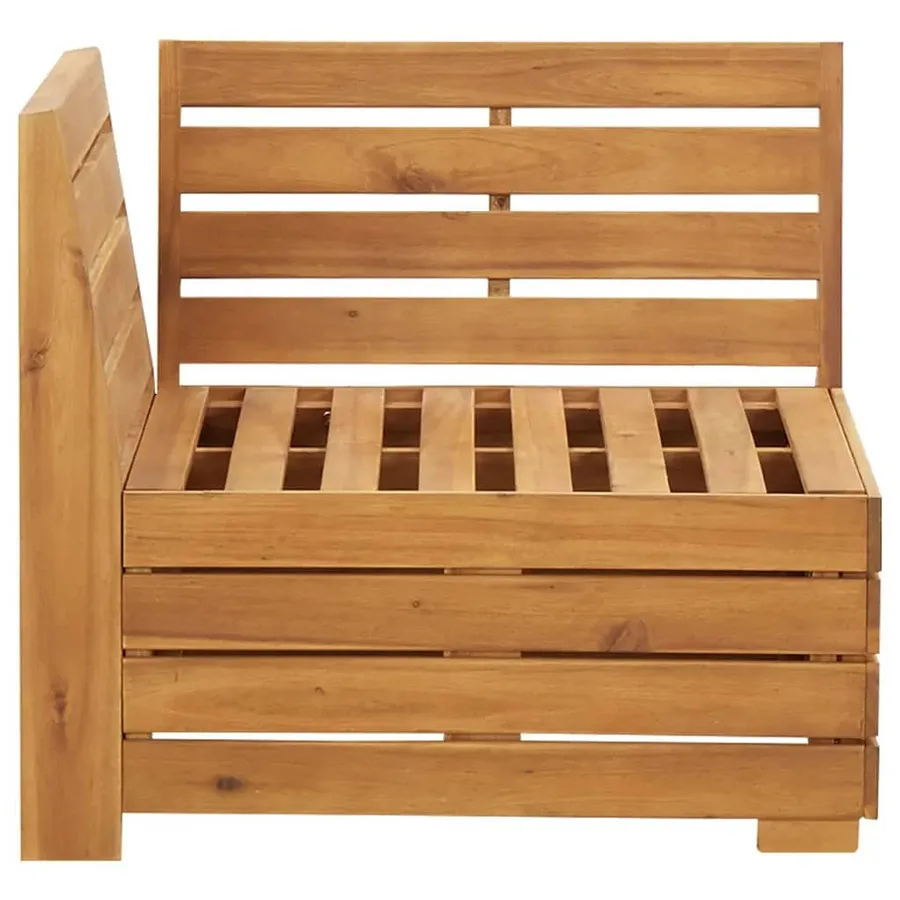 Salon de jardin 2 pcs avec coussins Bois d'acacia solide - 4