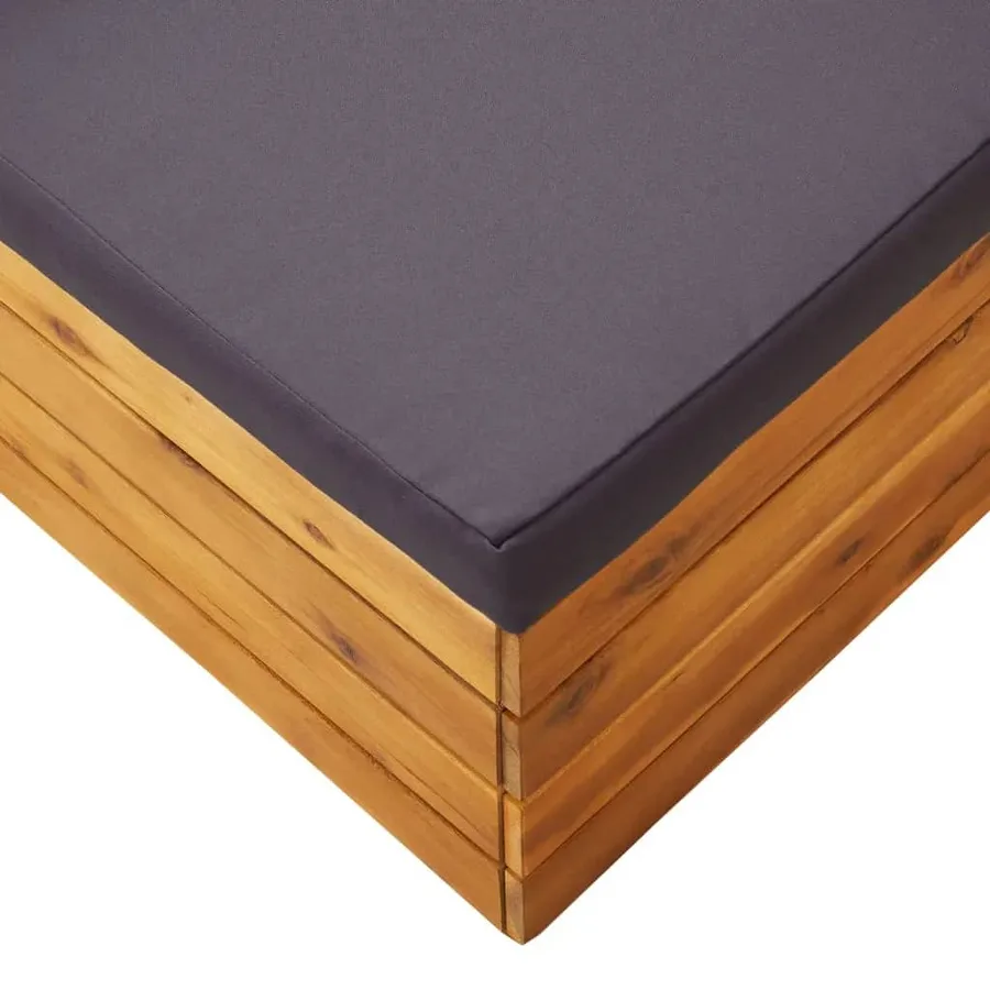 Salon de jardin 2 pcs avec coussins Bois d'acacia solide - 6