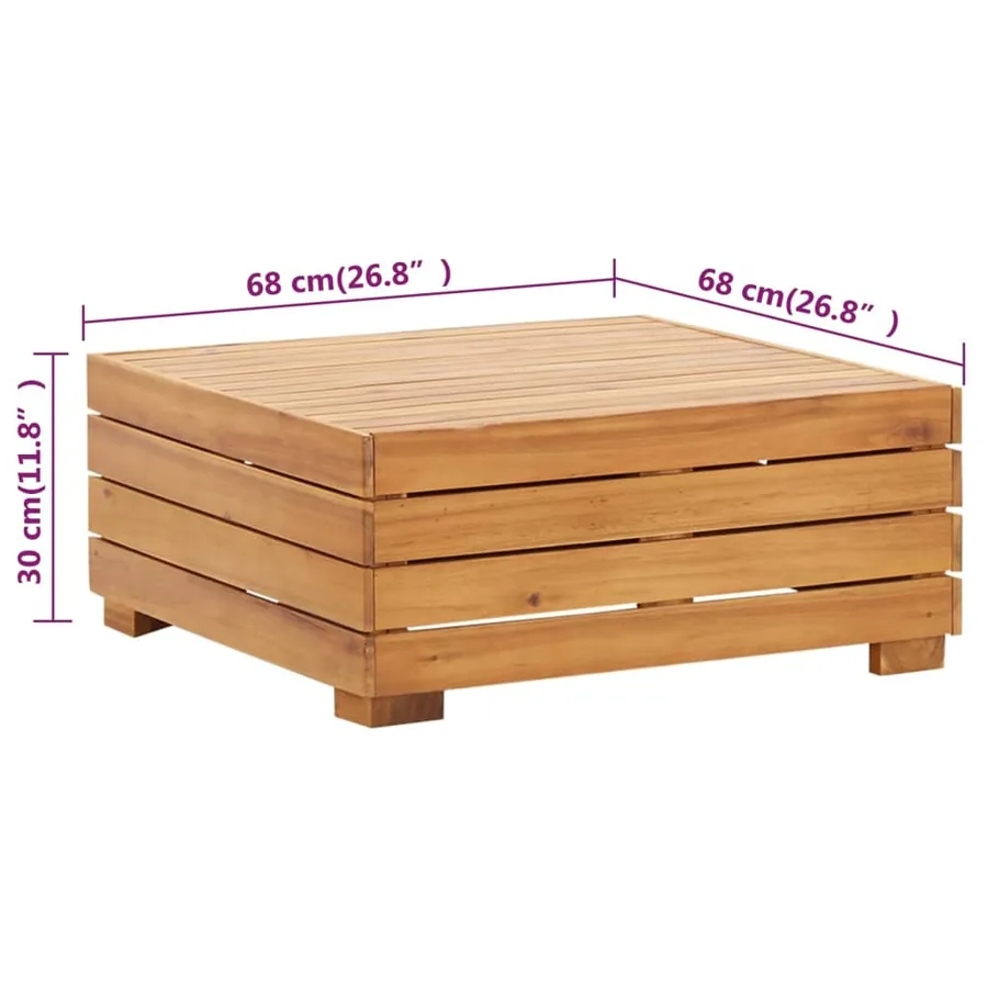 Salon de jardin 2 pcs avec coussins Bois d'acacia solide - 7