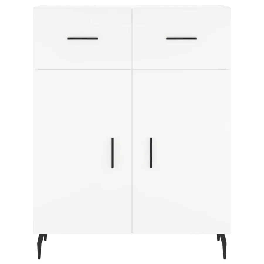 Buffet haut Blanc 69,5x34x180 cm Bois d'ingénierie - 8