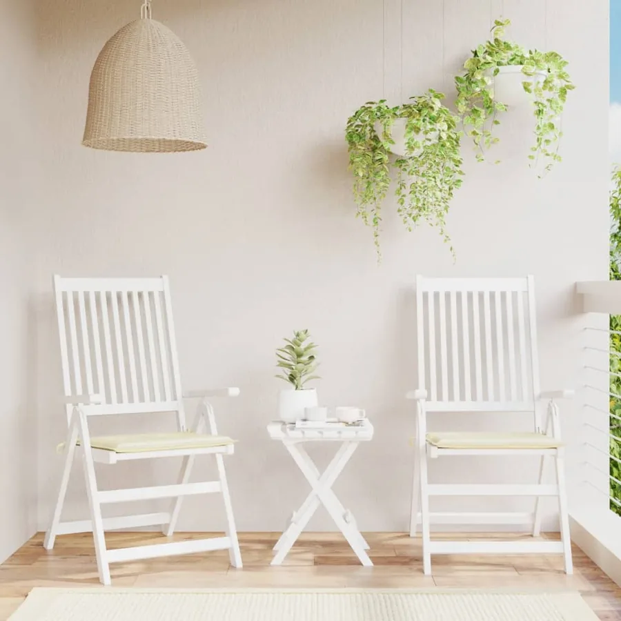 Coussins de chaise de jardin lot de 2 crème 50x50x4 cm