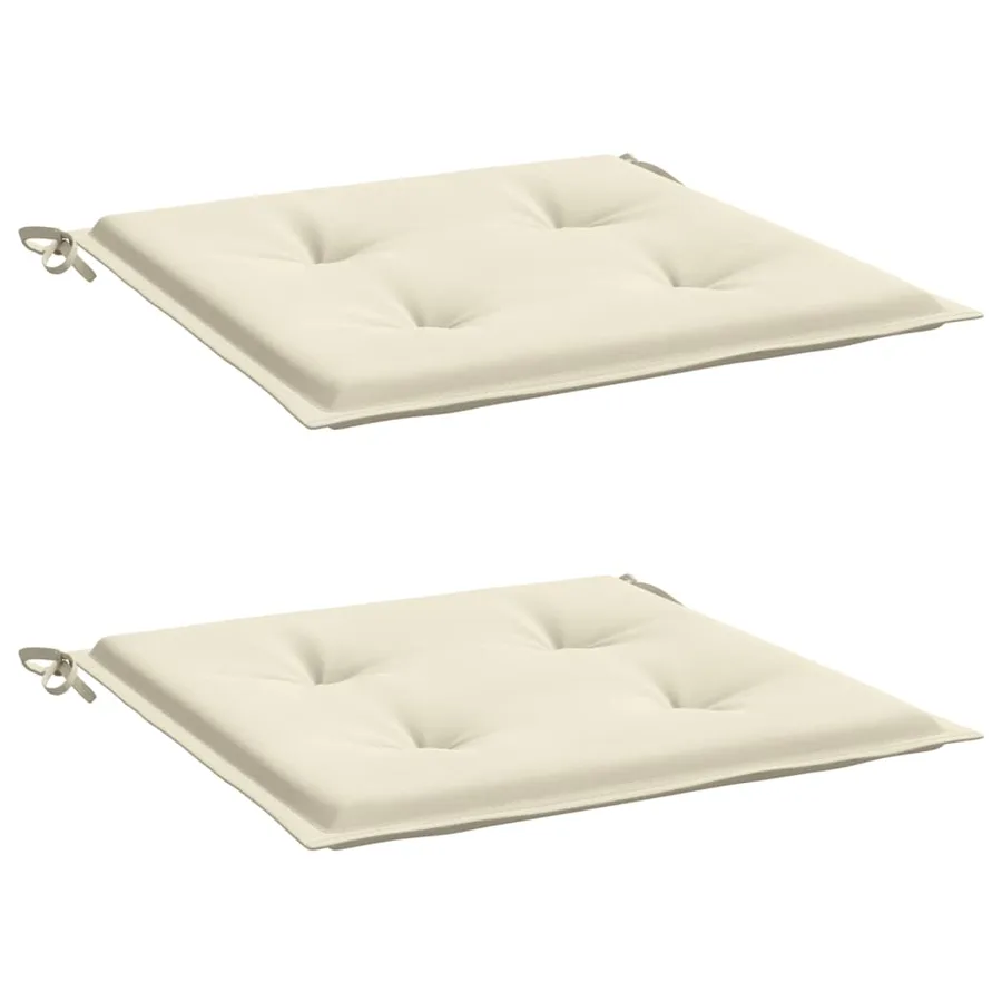 Coussins de chaise de jardin lot de 2 crème 50x50x4 cm - 3