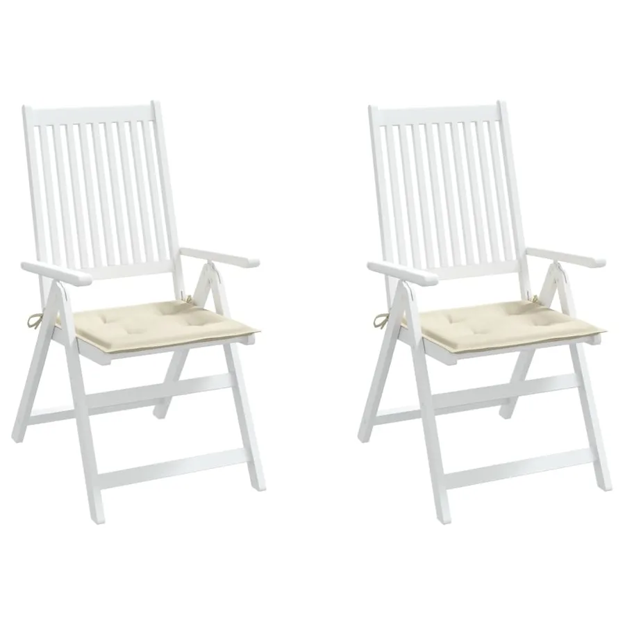 Coussins de chaise de jardin lot de 2 crème 50x50x4 cm - 4