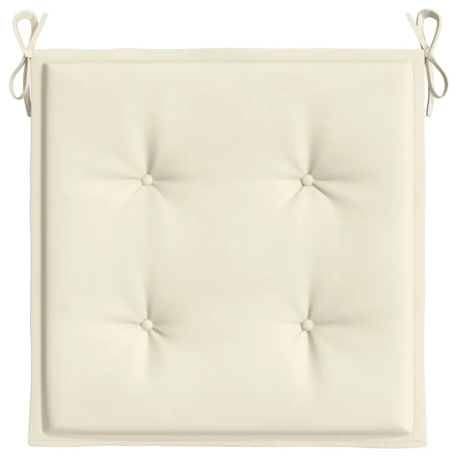 Coussins de chaise de jardin lot de 2 crème 50x50x4 cm - 6
