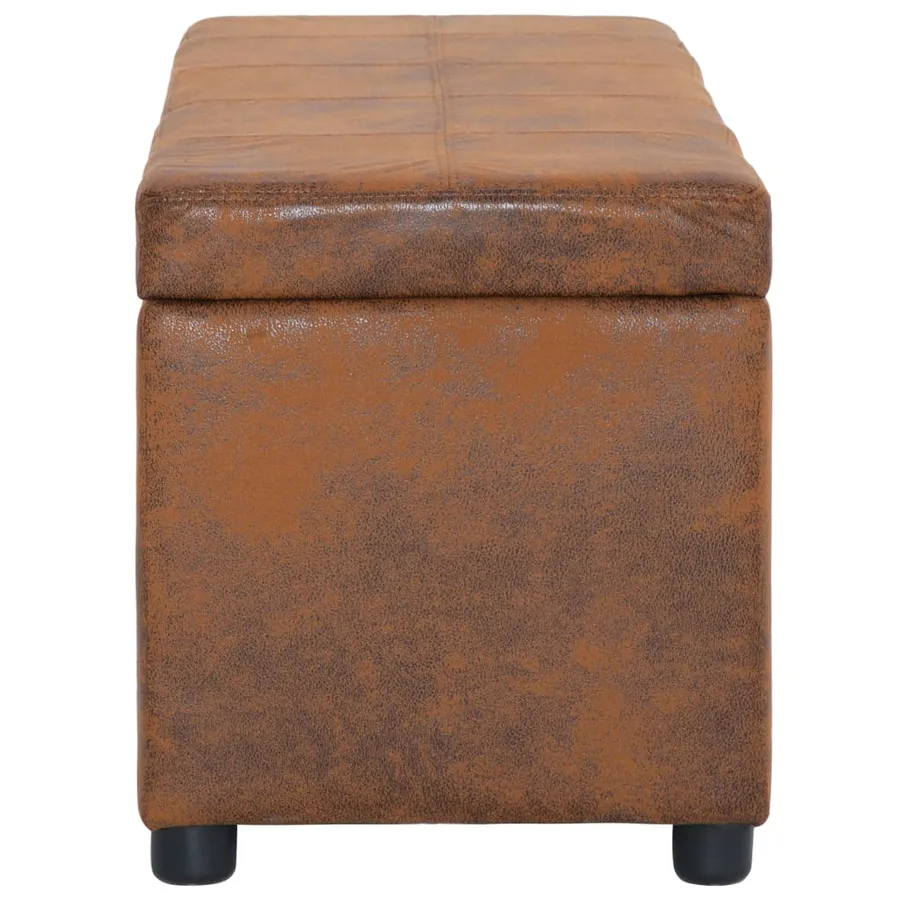 Banc avec compartiment de rangement 116 cm Marron Similicuir - 3