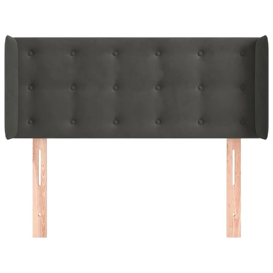 Tête de lit avec oreilles Gris foncé 93x16x78/88 cm Velours - 3