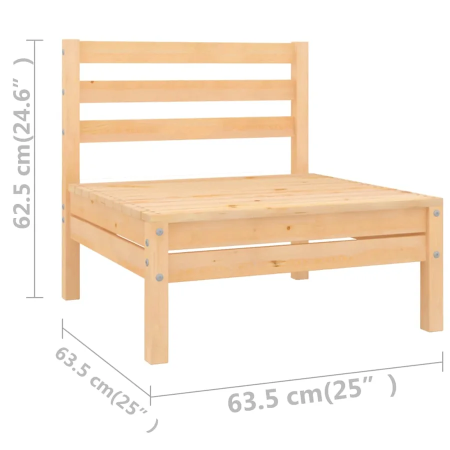 Salon de jardin 12 pcs Bois de pin massif - 8