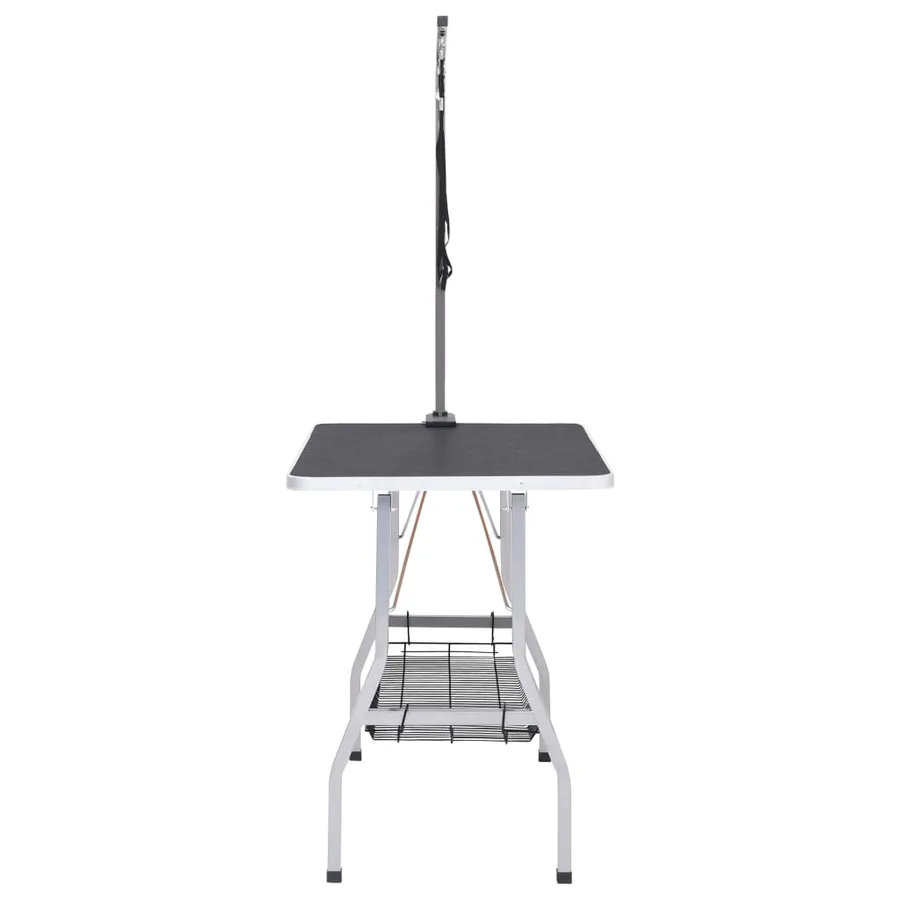 Table de toilettage réglable de chiens avec 2 boucles et panier - 4