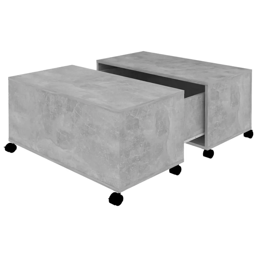 Table basse gris béton 75x75x38 cm bois d'ingénierie - 2
