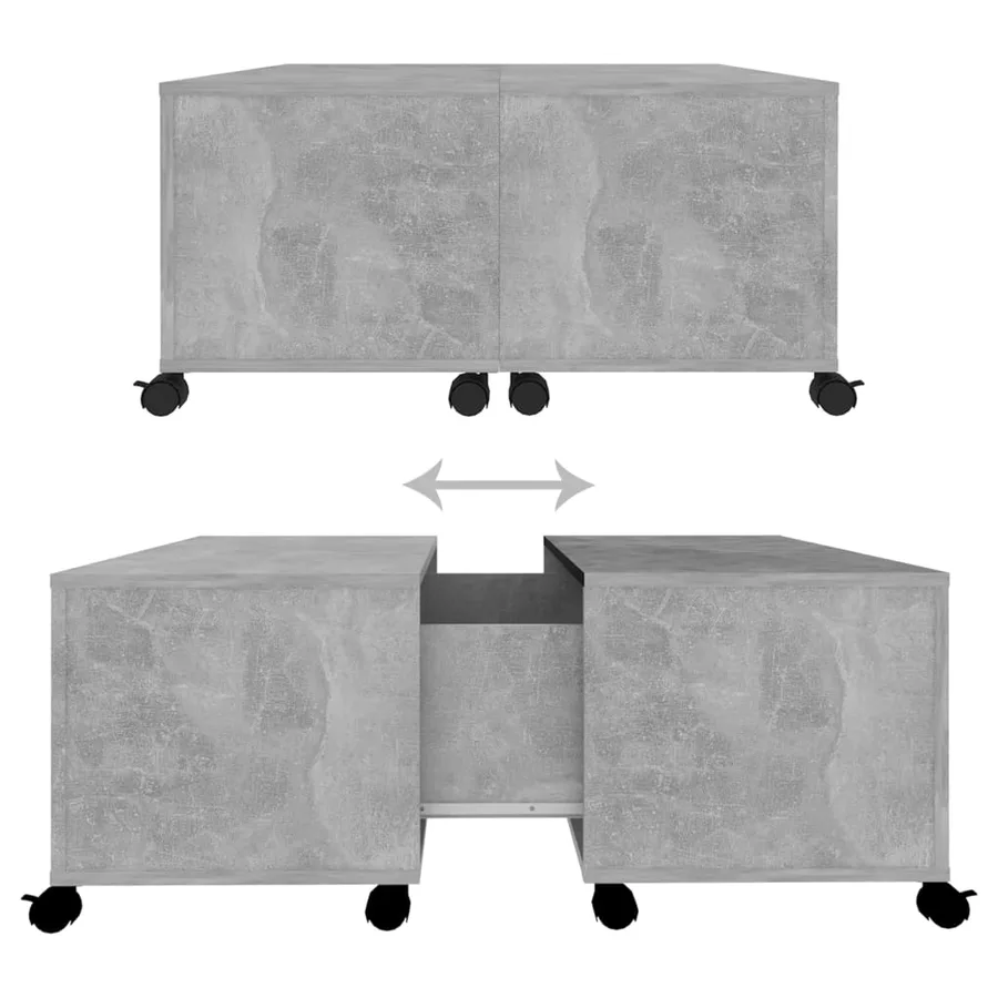 Table basse gris béton 75x75x38 cm bois d'ingénierie - 7