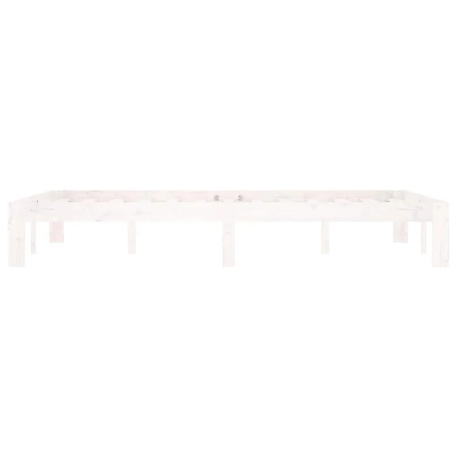 Cadre de lit sans matelas blanc bois de pin massif 120x200 cm - 5
