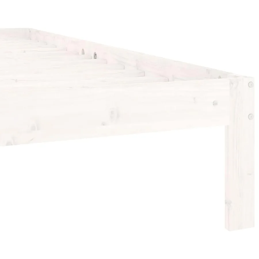 Cadre de lit sans matelas blanc bois de pin massif 120x200 cm - 6