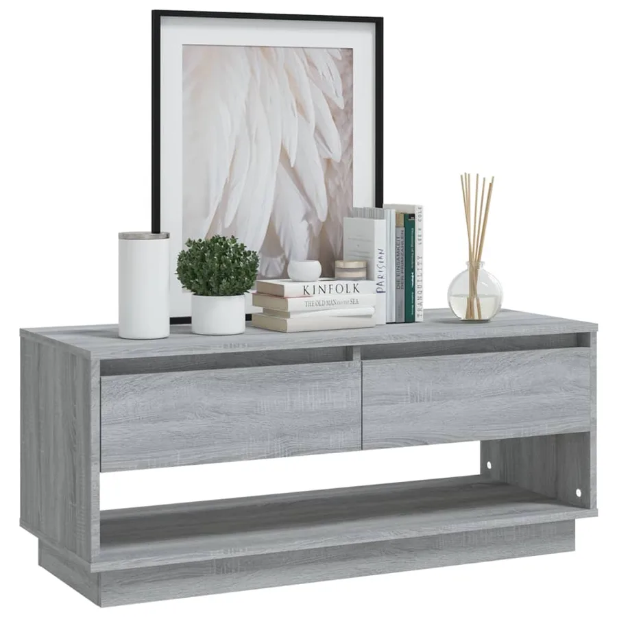 Meuble TV Sonoma gris 102x41x44 cm Bois d'ingénierie - 4