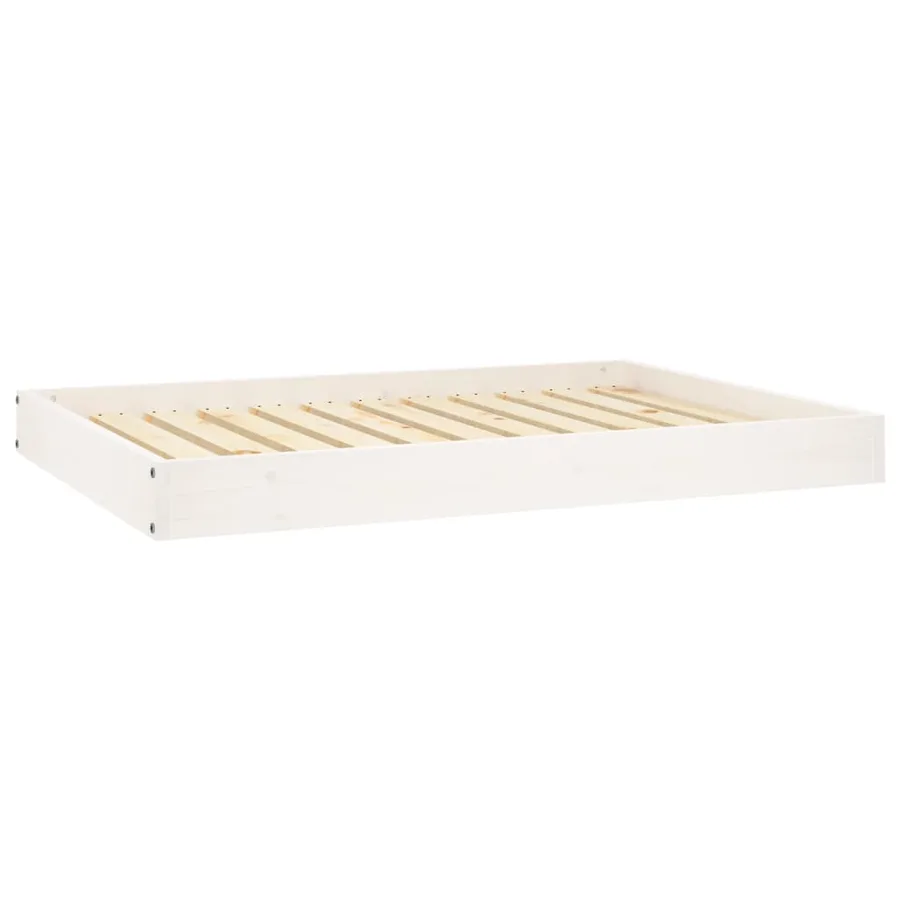 Lit pour chien Blanc 101,5x74x9 cm Bois de pin solide - 2