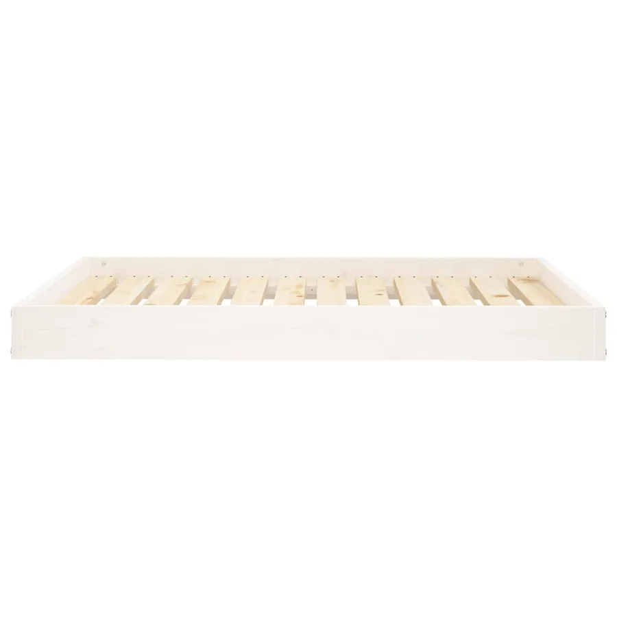 Lit pour chien Blanc 101,5x74x9 cm Bois de pin solide - 3