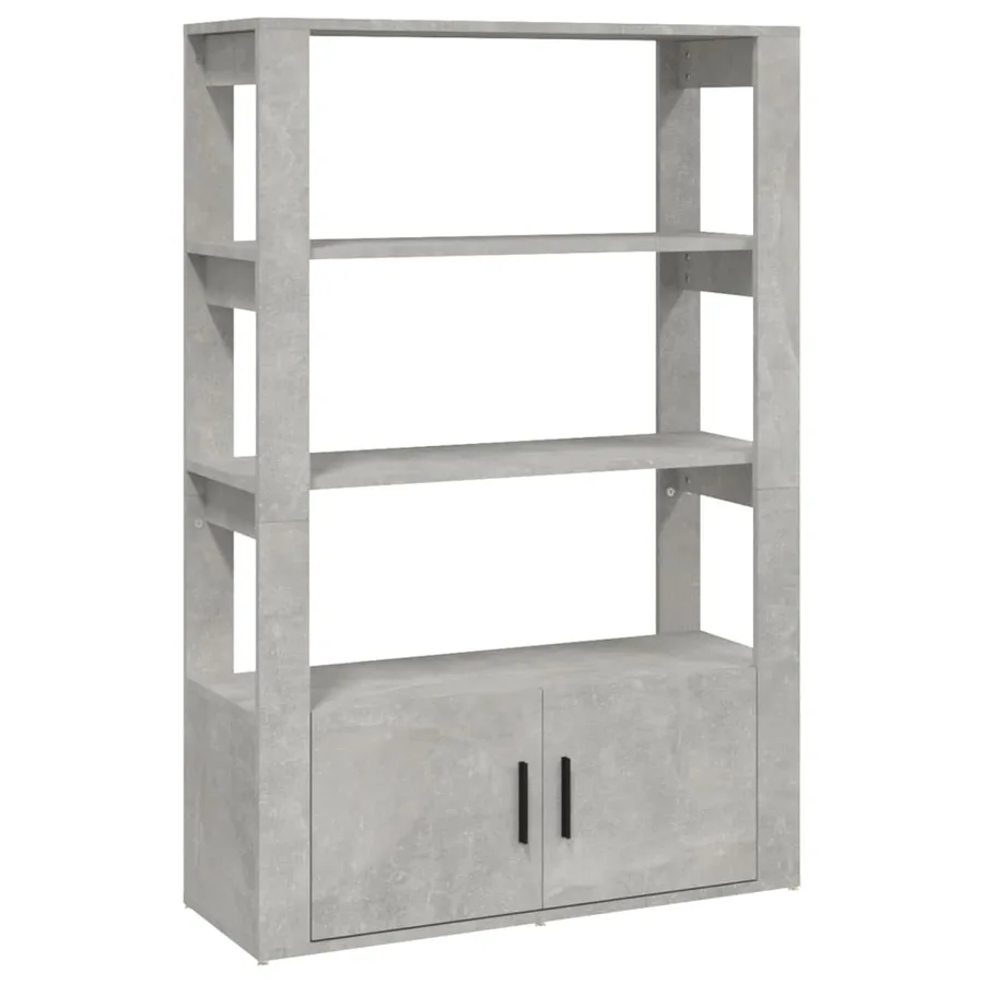 Buffet Gris béton 80x30x119,5 cm Bois d'ingénierie - 2