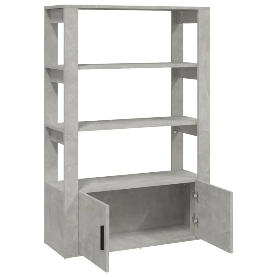 Buffet Gris béton 80x30x119,5 cm Bois d'ingénierie - 7