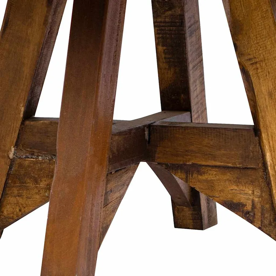 Table basse bois de récupération mélangé 60x45 cm argenté - 5