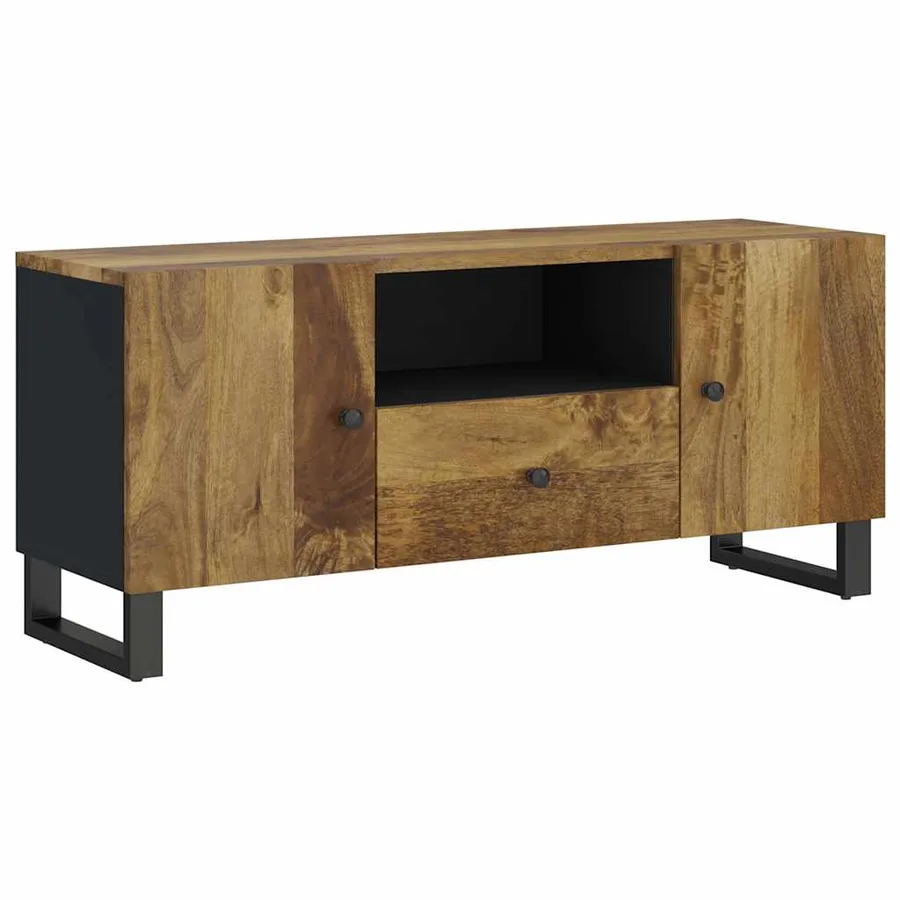 Meuble TV 105x33,5x46 cm bois de manguier et d'ingénierie - 11