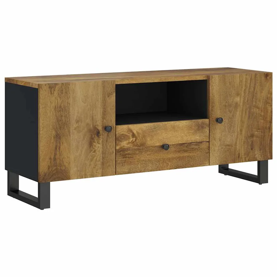 Meuble TV 105x33,5x46 cm bois de manguier et d'ingénierie - 12