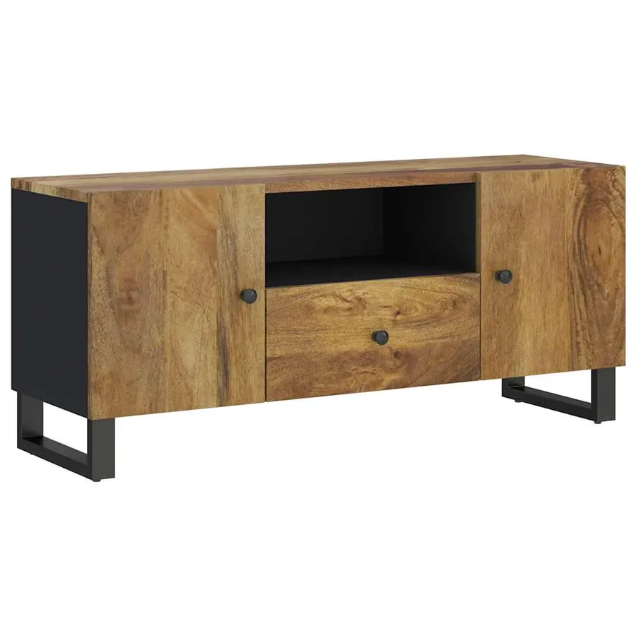 Meuble TV 105x33,5x46 cm bois de manguier et d'ingénierie - 2