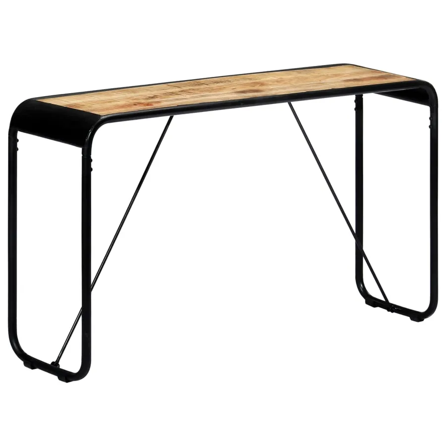 Table console 140 x 35 x 76 cm Bois de manguier massif brut - 10