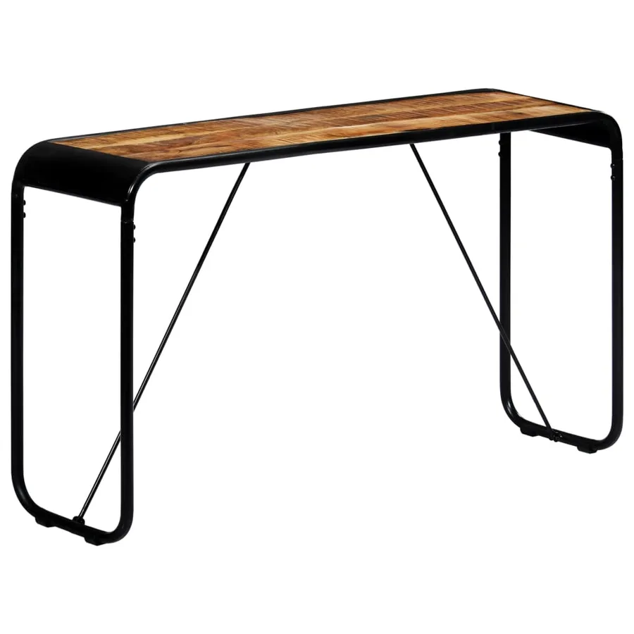 Table console 140 x 35 x 76 cm Bois de manguier massif brut - 11