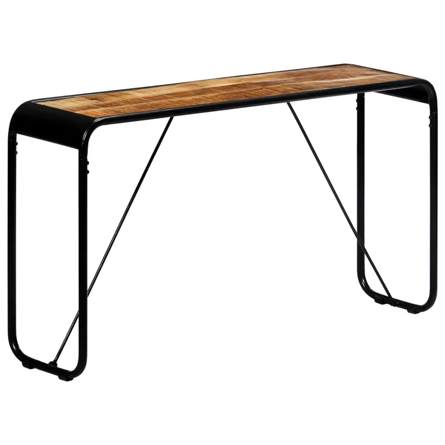 Table console 140 x 35 x 76 cm Bois de manguier massif brut - 8