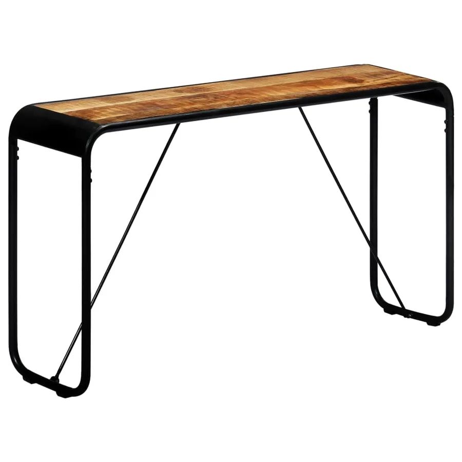 Table console 140 x 35 x 76 cm Bois de manguier massif brut - 9