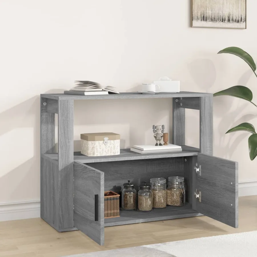 Buffet Sonoma gris 80x30x60 cm Bois d'ingénierie - 3