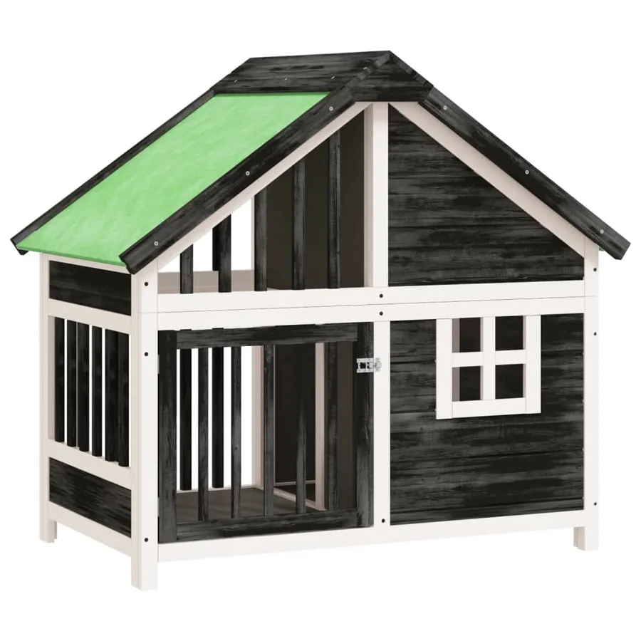 Chenil gris 96x60,5x87 cm bois de pin solide - 2