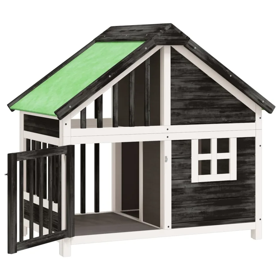 Chenil gris 96x60,5x87 cm bois de pin solide - 3